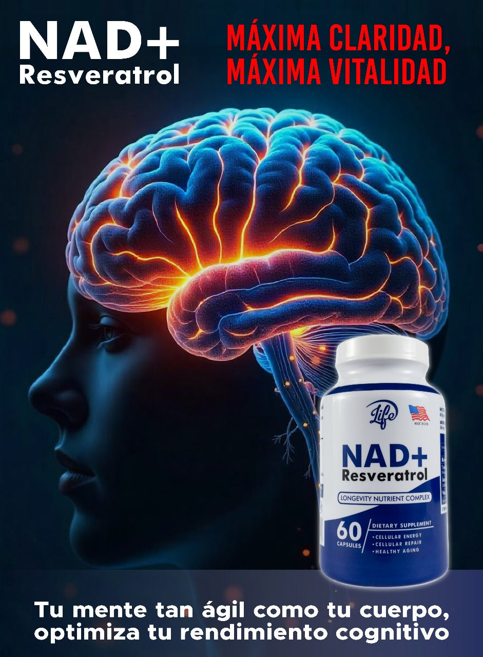 NAD + Resveratrol - Complejo de Longevidad (60 cápsulas)