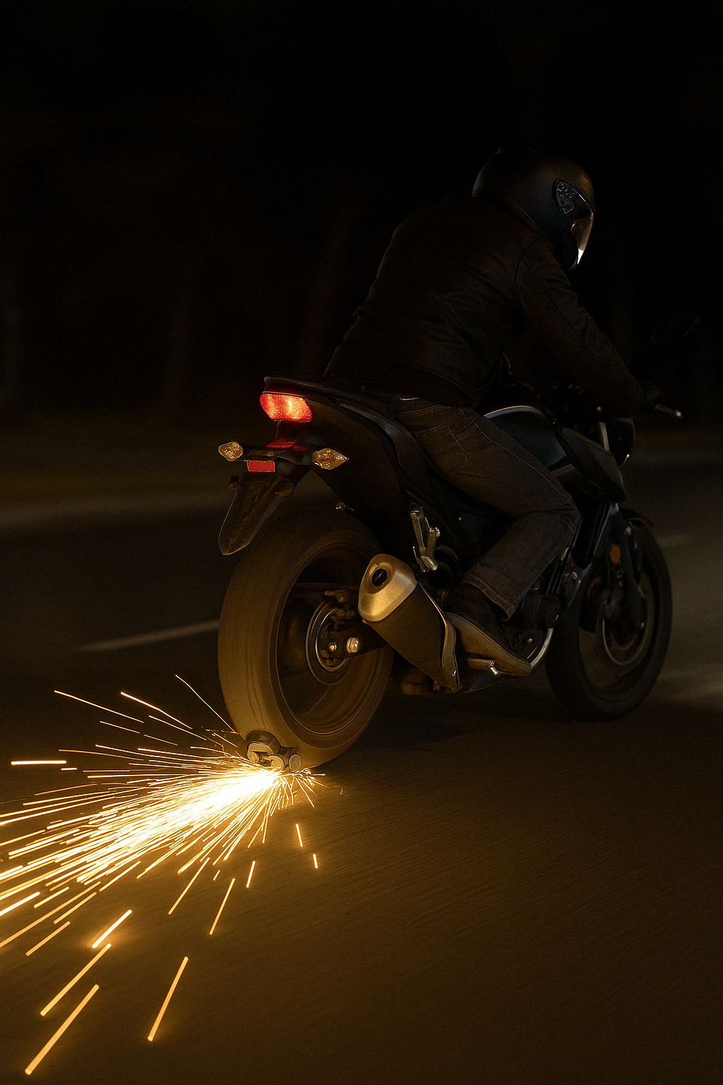 Huella de fuego para moto