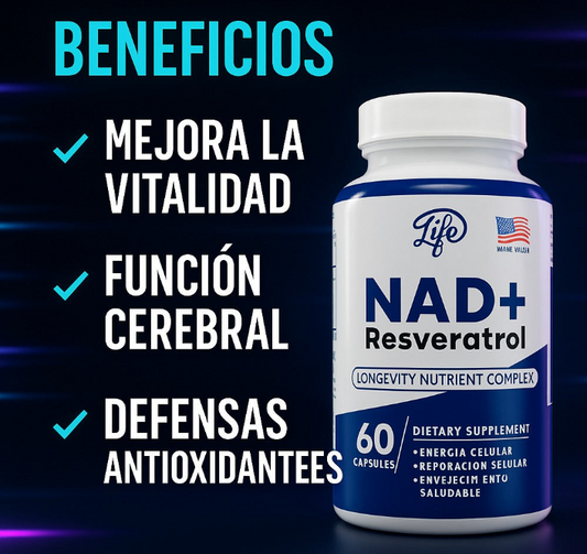 NAD + Resveratrol - Complejo de longevidad (60 capsulas)